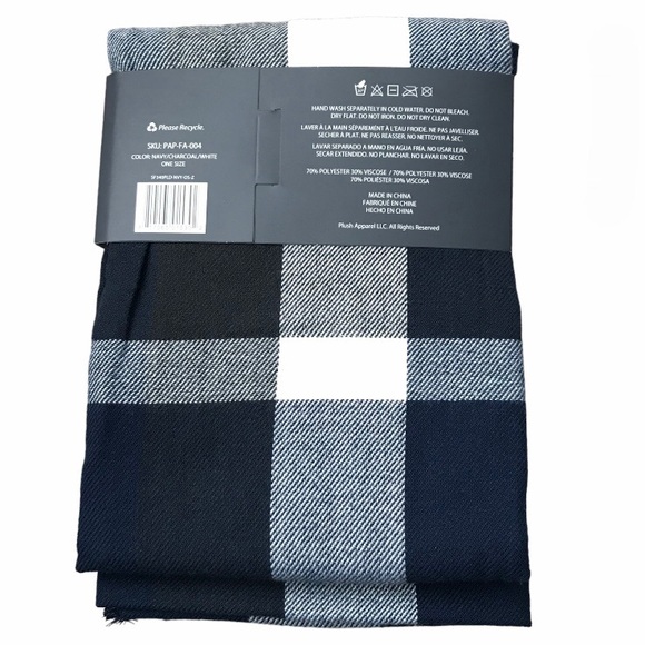 Plush Apparel Ultra Plush Plaid Scarf - Picture 2 of 3